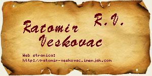 Ratomir Veškovac vizit kartica